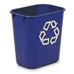 Rubbermaid WASTEBASKET-PLASTIC 11-3/8X8-1/4X12-1/8 H, BLUE RECYCLING