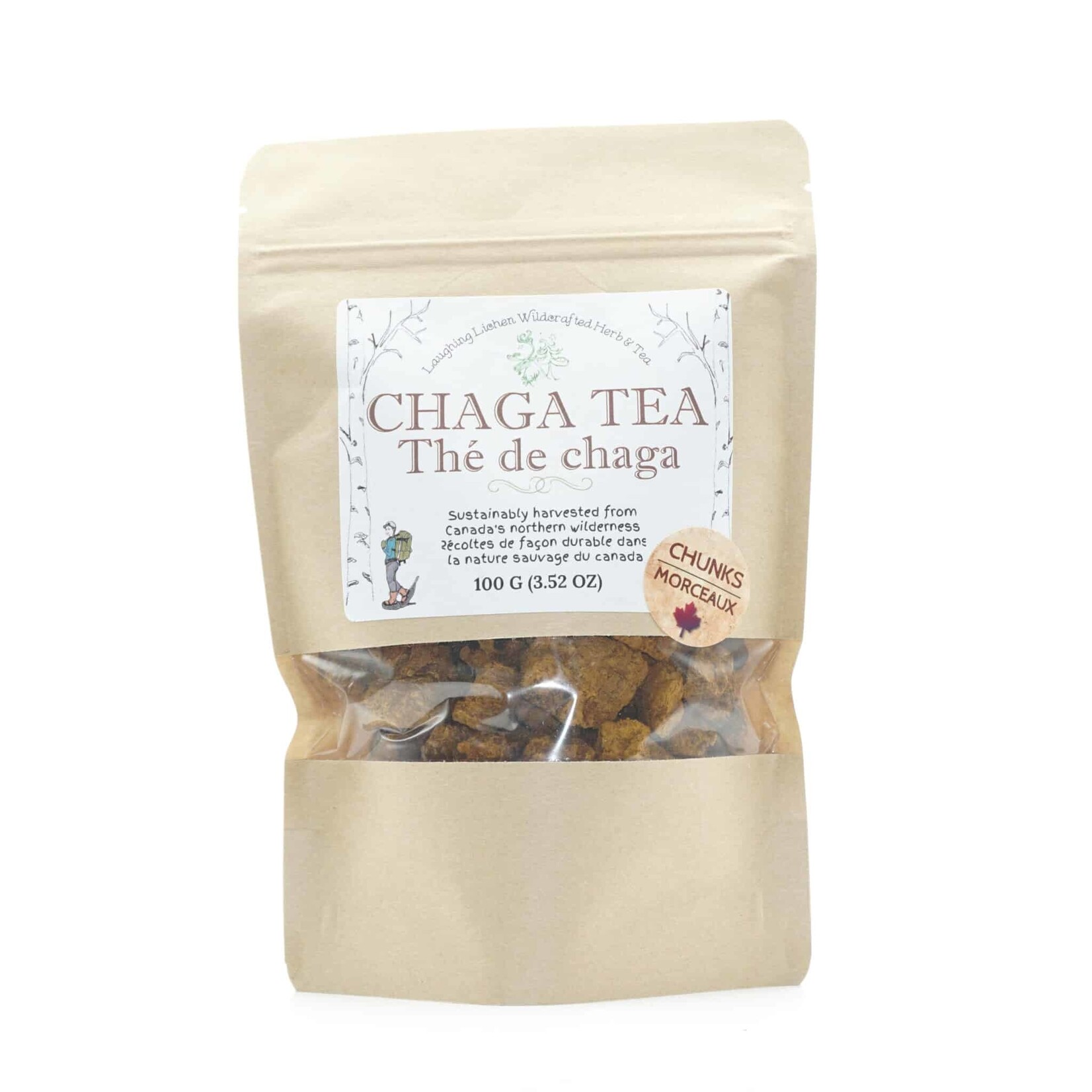 Laughing Lichen Chaga Tea 100g, Chunks - Laughing Lichen