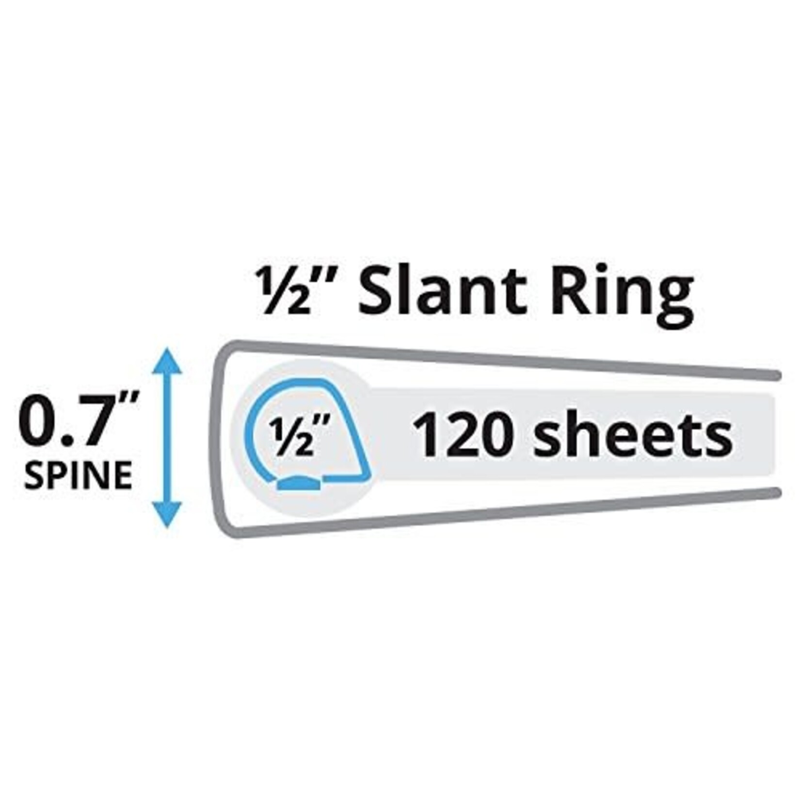 Avery BINDER-OVERLAY, DURABLE 1/2'' SLANT D-RING, WHITE