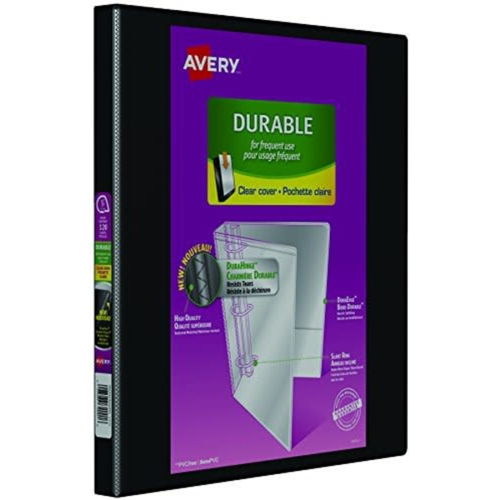 Avery BINDER-OVERLAY, DURABLE 1/2'' SLANT D-RING, BLACK