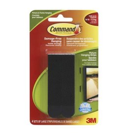 3M PICTURE HANGING STRIPS-COMMAND ADHESIVE, LARGE, BLACK 4/PK