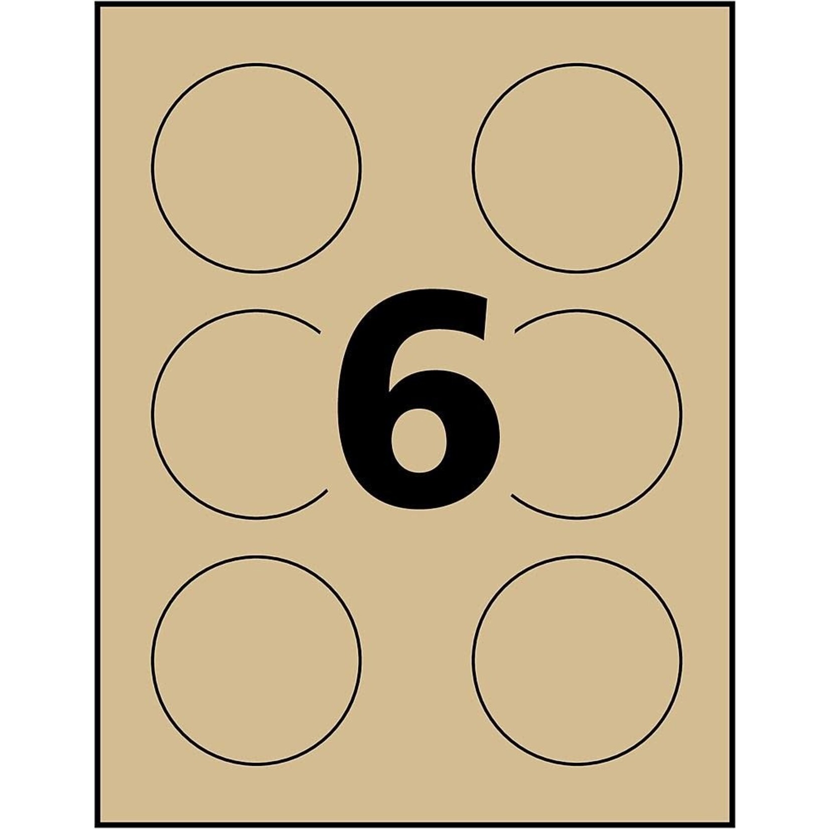 Avery LABELS-BUSINESS/BRANDING, ROUND 3''  KRAFT BROWN 90/PACK 22813