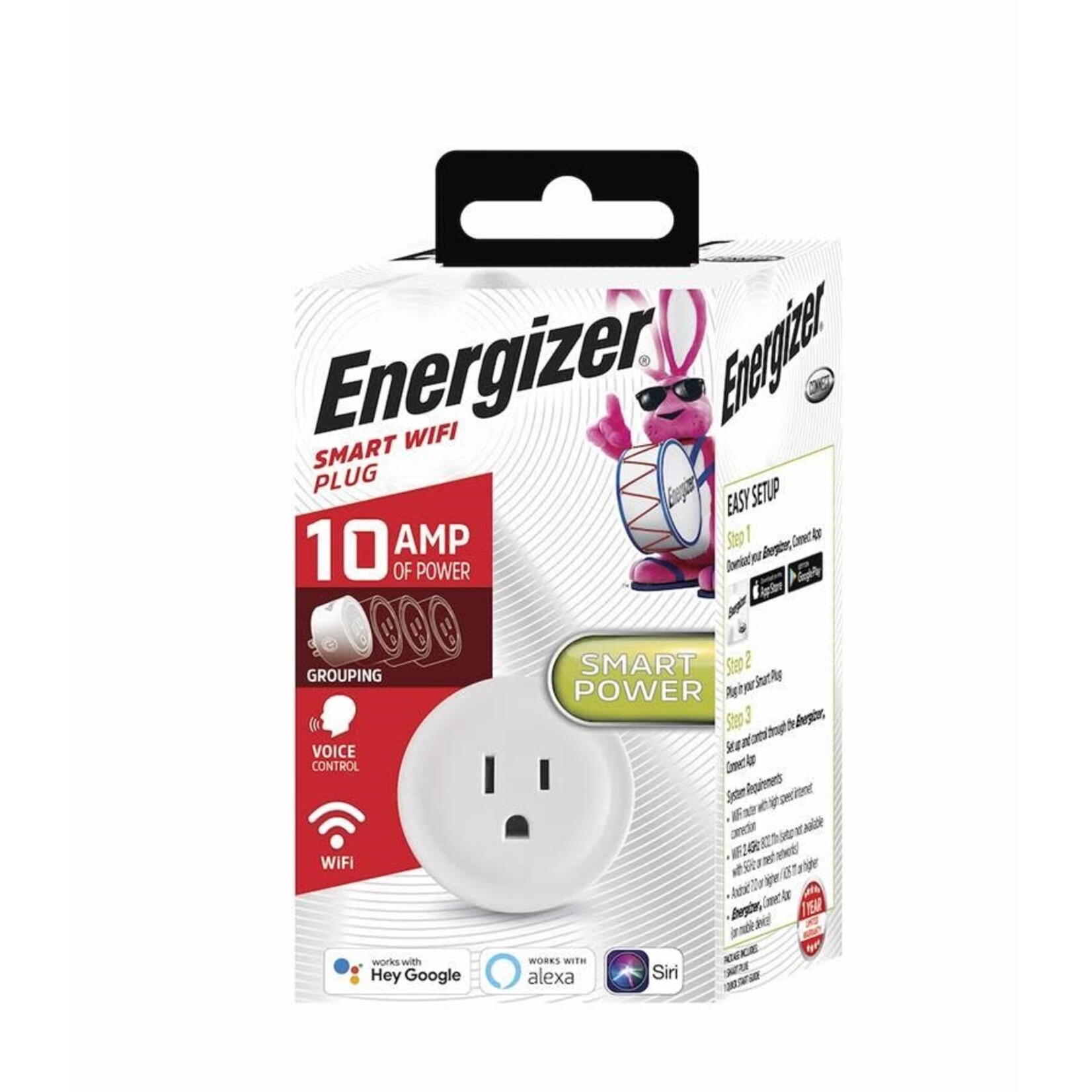 Energizer Energizer Smart 10Amp Round Outlet Plug