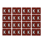 Pendaflex LABELS-ALPHABETIC COLOUR CODE, K  BROWN