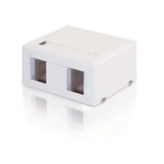 C2G C2G Surface Mount Box Keystone Jack, 2 Port White