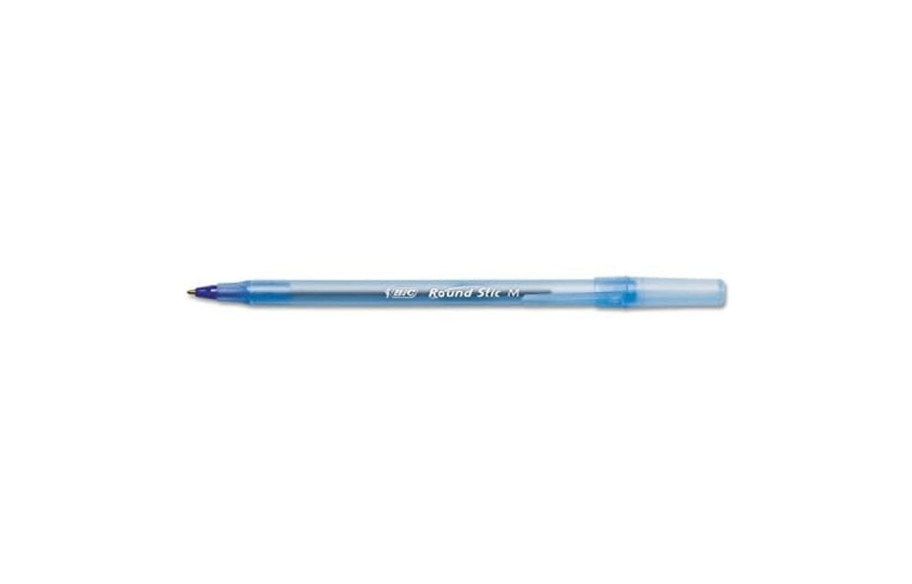 Bic Pen - BIC Round Stic Ballpoint, 1.0mm Med, Blue, 12 Pack