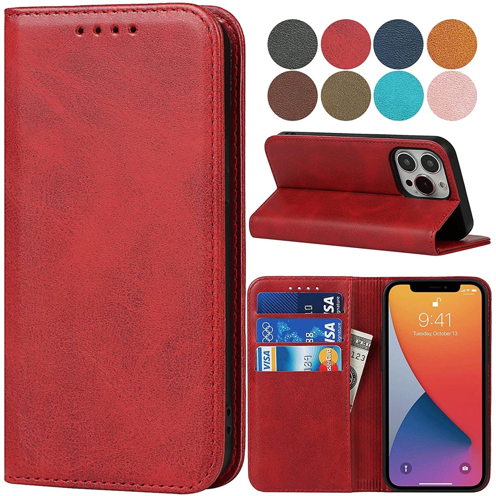 iPhone 13 Pro Max Wallet Case with Credit Card Holder Slot