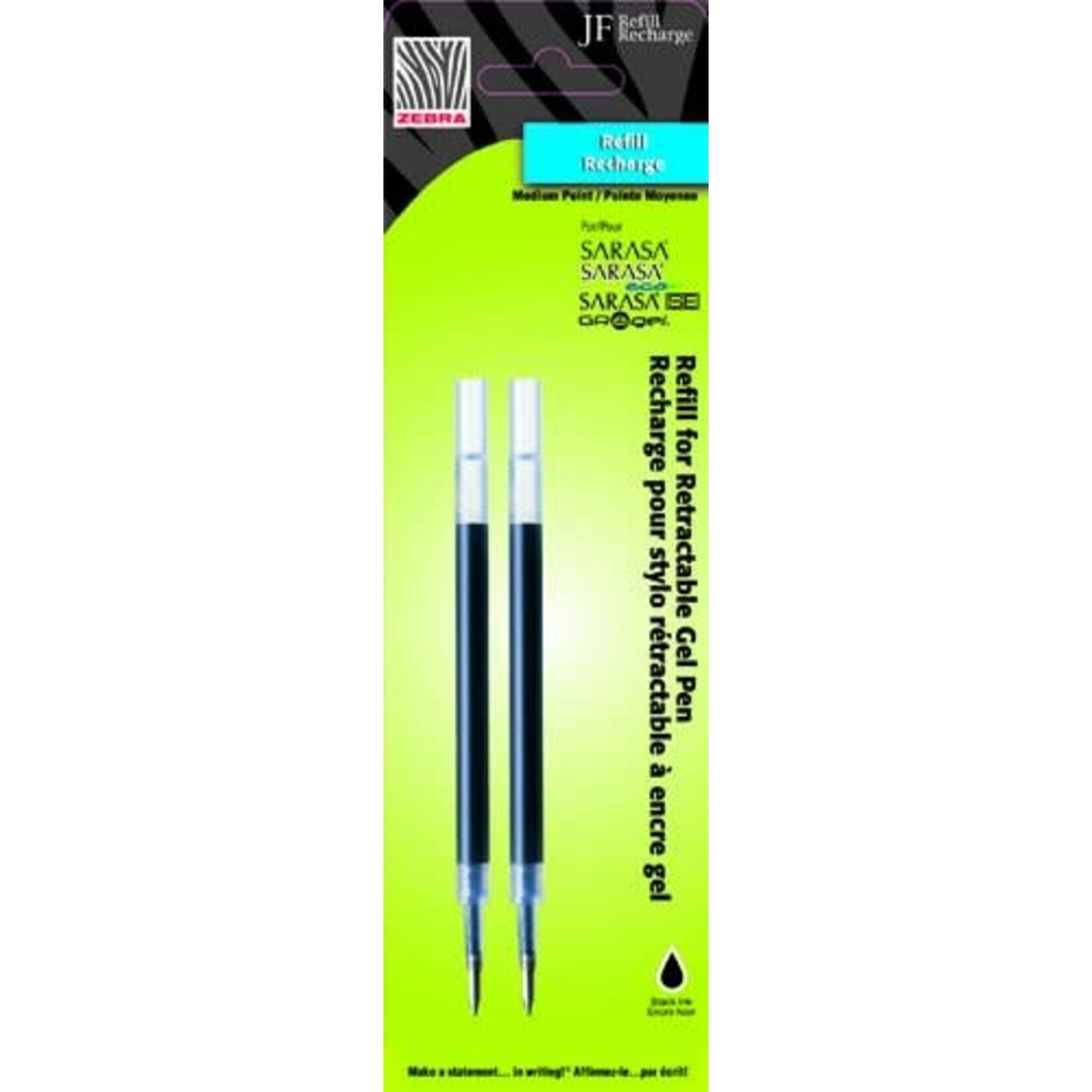 Zebra Pen PEN REFILL-ZEBRA JF GEL FOR SARASA,GRAND,SE GR8, 0.7MM BLACK