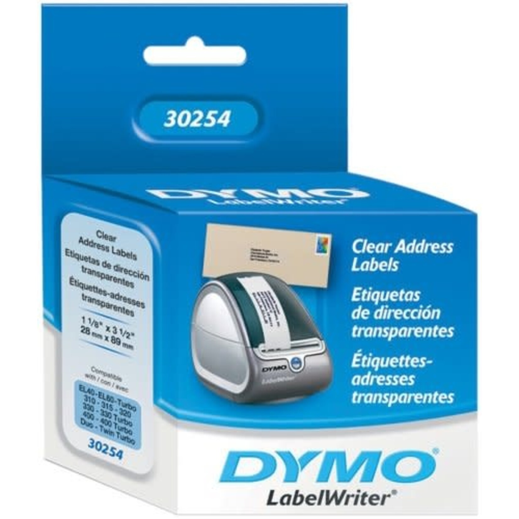 Dymo LABELS-DYMO LABELWRITER, ADDRESS 1-1/8X 3-1/2, CLEAR 130/PK