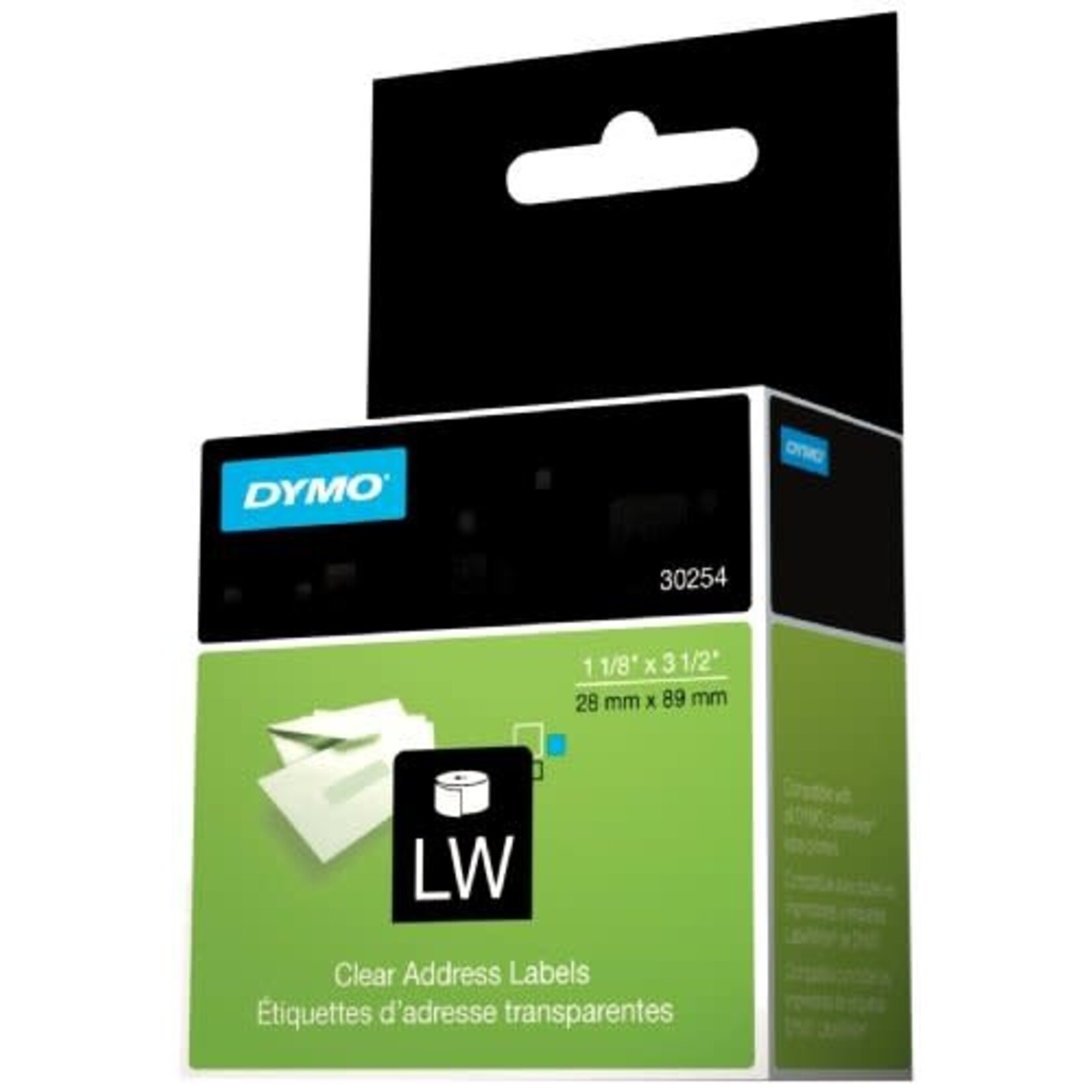 Dymo LABELS-DYMO LABELWRITER, ADDRESS 1-1/8X 3-1/2, CLEAR 130/PK