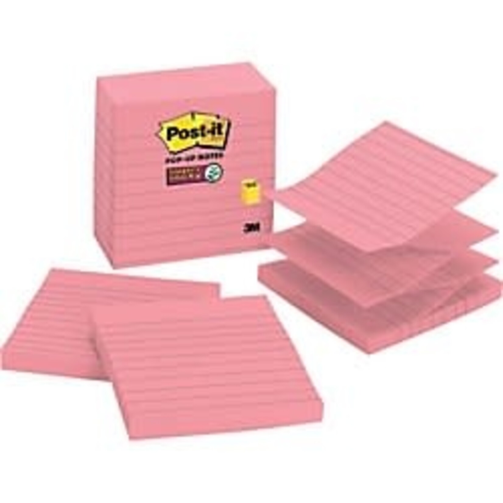 Post-it NOTES-POST-IT, POP-UP 4X4 SUPER STICKY,  NEON PINK 5/PACK