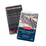 Derwent PENCIL SET-CHARCOAL, DERWENT TINTED IN METAL TIN,  12/SET