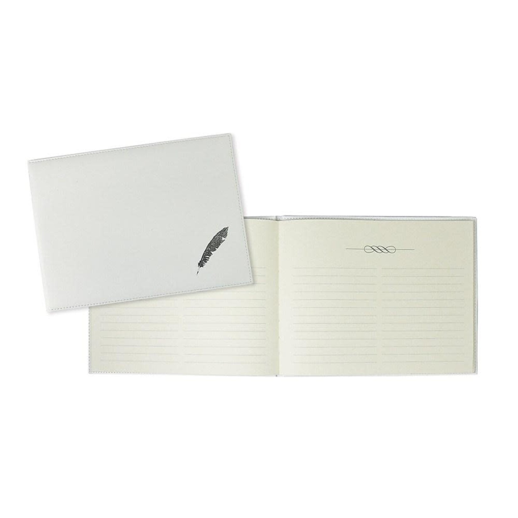 Winnable Enterprises GUEST BOOK-QUILL 7X10 100 PAGE, WHITE