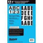 LETTERING-STICK-ON, 1" CAPITALS & NUMERALS BLACK ON WHITE