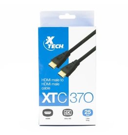 Xtech Xtech HDMI Cable Male to Male Gold Plated - 25ft - Black