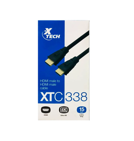 Xtech Xtech HDMI Cable Male to Male Gold Plated - 15ft - Black