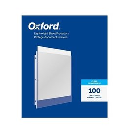 Oxford SHEET PROTECTOR-LETTER, LIGHT WEIGHT CLEAR 2MIL 100/BOX