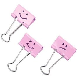 Victor Technology FOLDBACK CLIPS-3/4'' ASSORTED EMOJIS, CANDY PINK