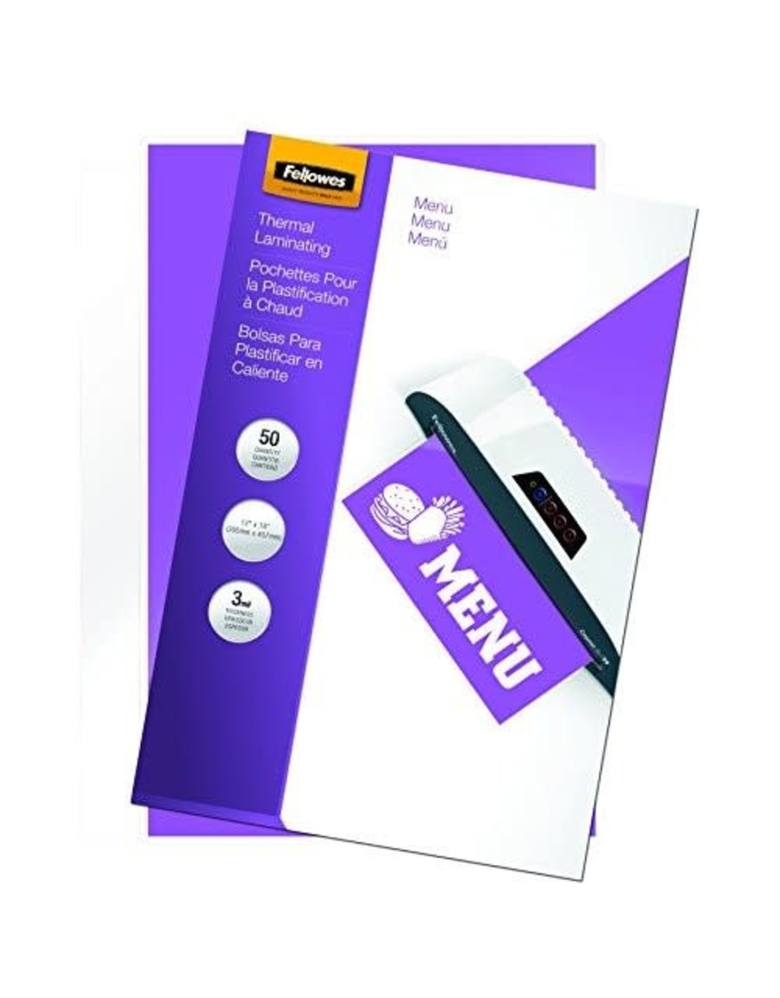 Fellowes LAMINATING POUCHMENU SIZE, 3MIL 50/PACK NSIXTY Trading