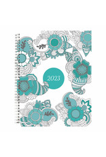 Blueline Blueline 2023 DoodlePlan Weekly/Monthly Colouring Planner - Botanica Design - 11"H x 8-1/2"W - Bilingual