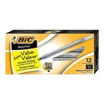 Bic BIC Round Stic Extra Value Ballpoint Stick Pens, 1.0mm, Black, 12 Pack