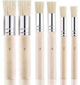 Luter 6Pcs Wooden Stencil Brushes for Acrylic Painting, Oil Painting, Watercolor Painting