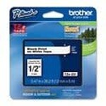 Brother TAPE-P-TOUCH TZ LAMINATED, 12MM WHITE ON CLEAR