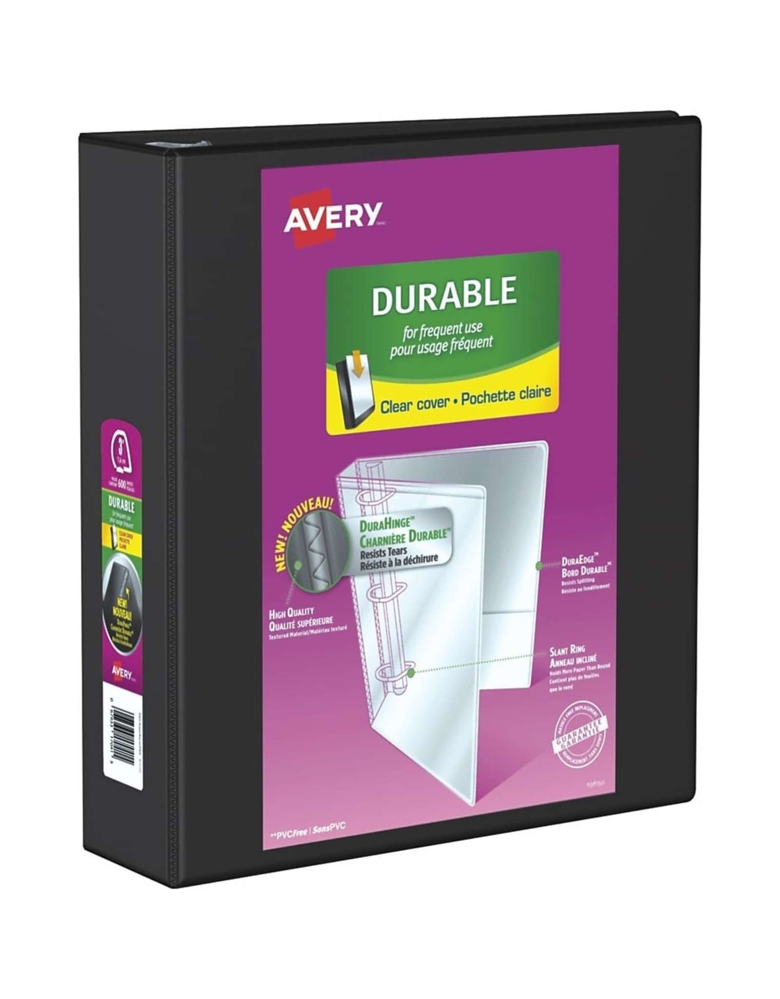 Avery Avery Durable View Binder, 3" Sized Slant D Rings, Black, (17041
