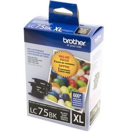 Brother INKJET CARTRIDGE-BROTHER BLACK HIGH YIELD TWIN PACK 75