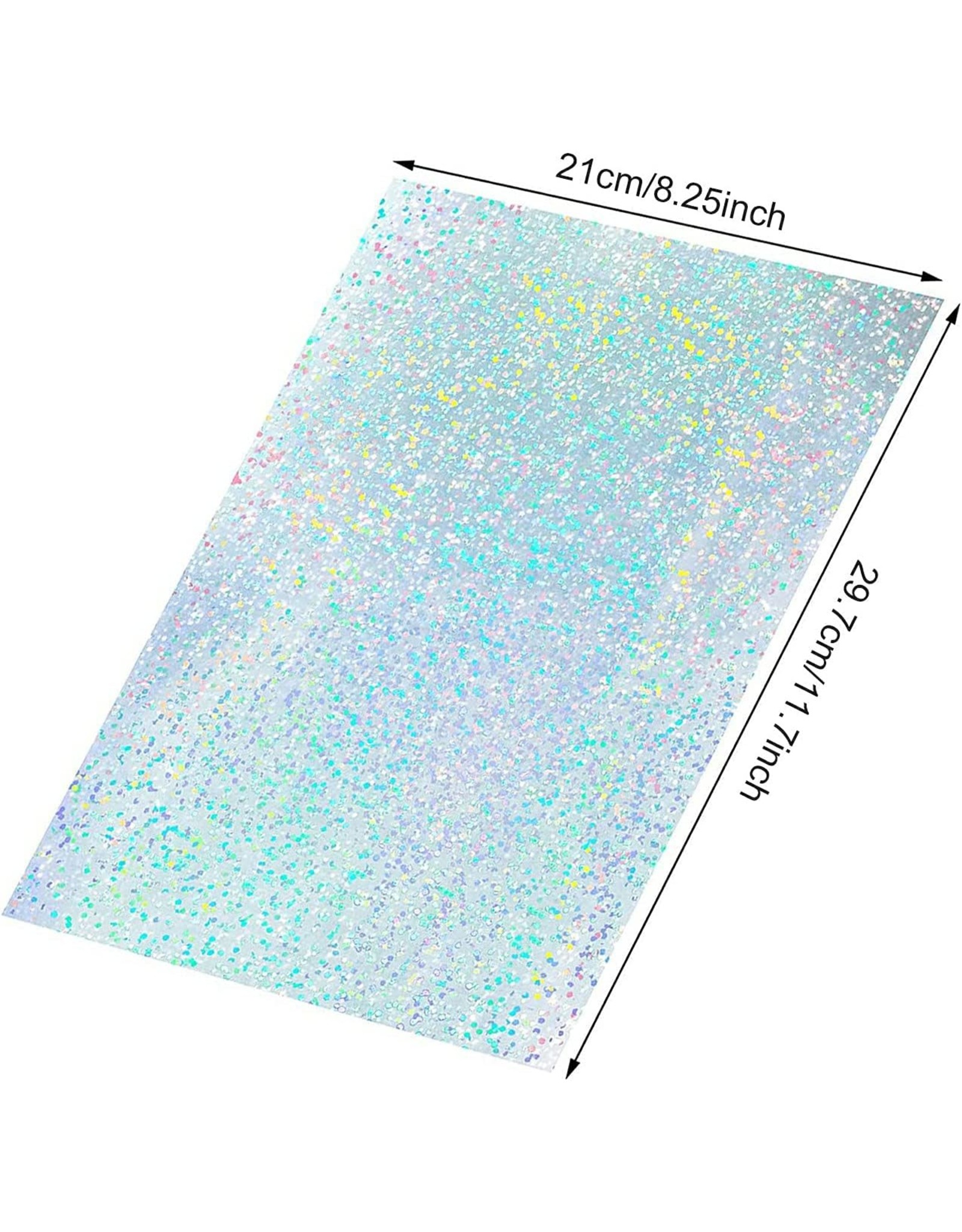 Kettion 24 Sheets Transparent Holographic Glitter A4 Size
