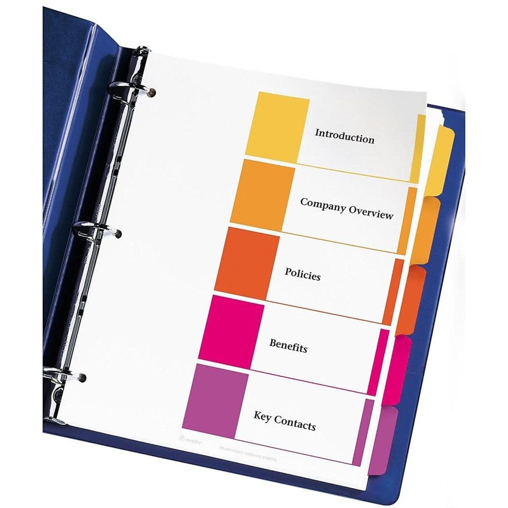 Avery INDEX DIVIDERS-READY INDEX 5 TAB PLAIN MULTI-COLOUR 6SETS/PK 11518