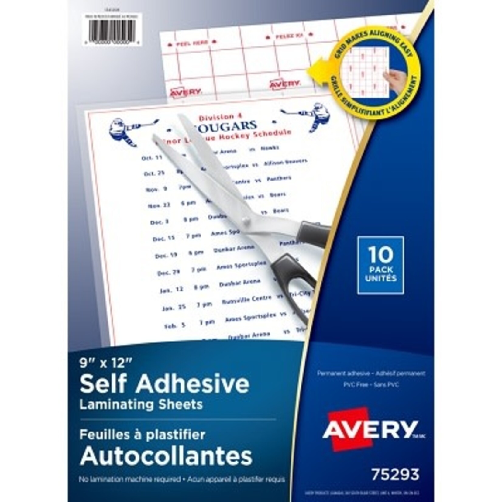 Avery LAMINATING SHEETS AVERY 9X12 SELF ADHESIVE 10/PACK