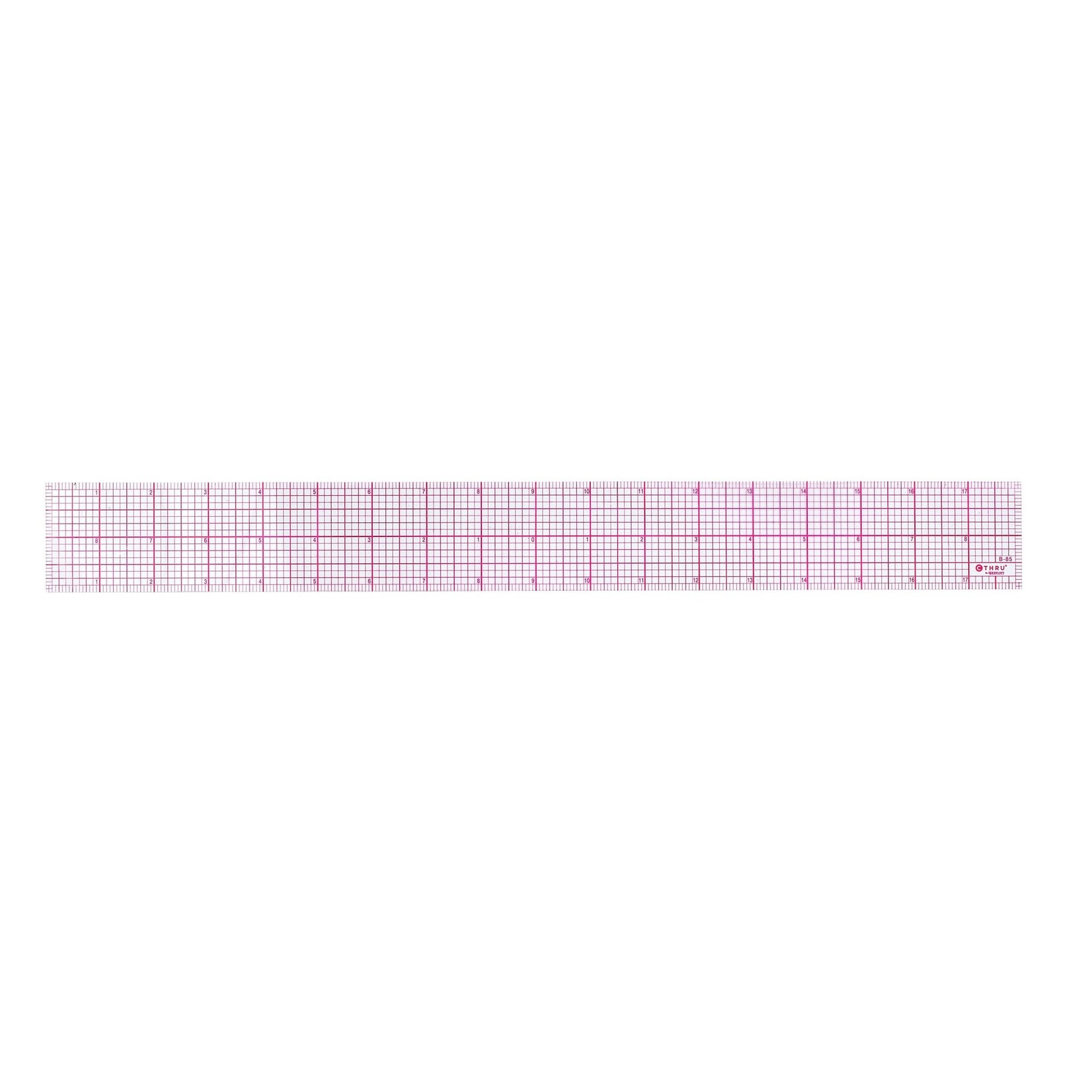 Westcott Westcott C-Thru 8ths Transparent Beveled Ruler, 18"