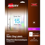 Avery Avery Clear Static Cling Labels, 8-1/2 x 11, 8 Sheets, 22843