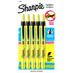 Sharpie HIGHLIGHTER-SHARPIE RETRACTABLE, FLUORESCENT YELLOW 5/PK