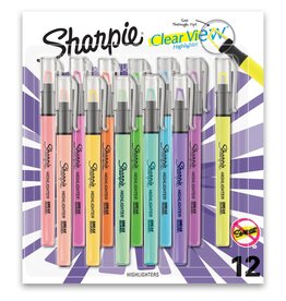 Sharpie Sharpie Clear View Highlighter 12 Assorted Colours, Fine Chisel