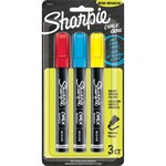 Sharpie MARKER-WET ERASE CHALK, BULLET TIP, BLUE/RED/YELLOW 3/PACK