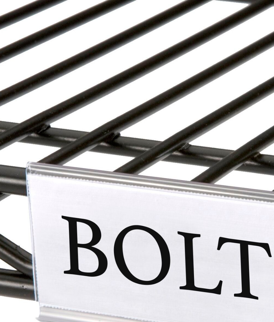 Standard Wire Shelving Label Holders with Inserts 3" NSIXTY Trading