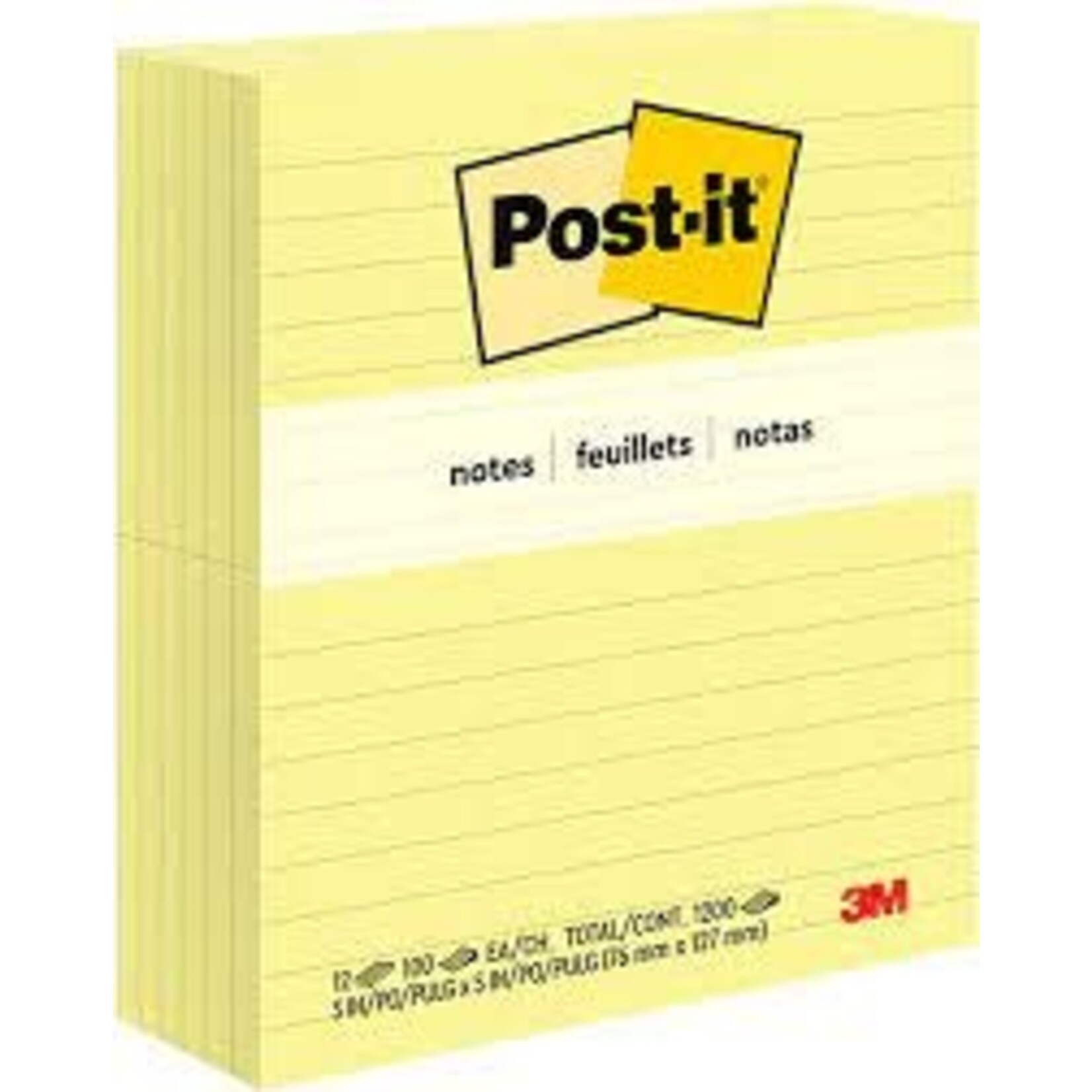 Post-it NOTES-POST-IT, 3X5 PLAIN YELLOW, 12/PACK