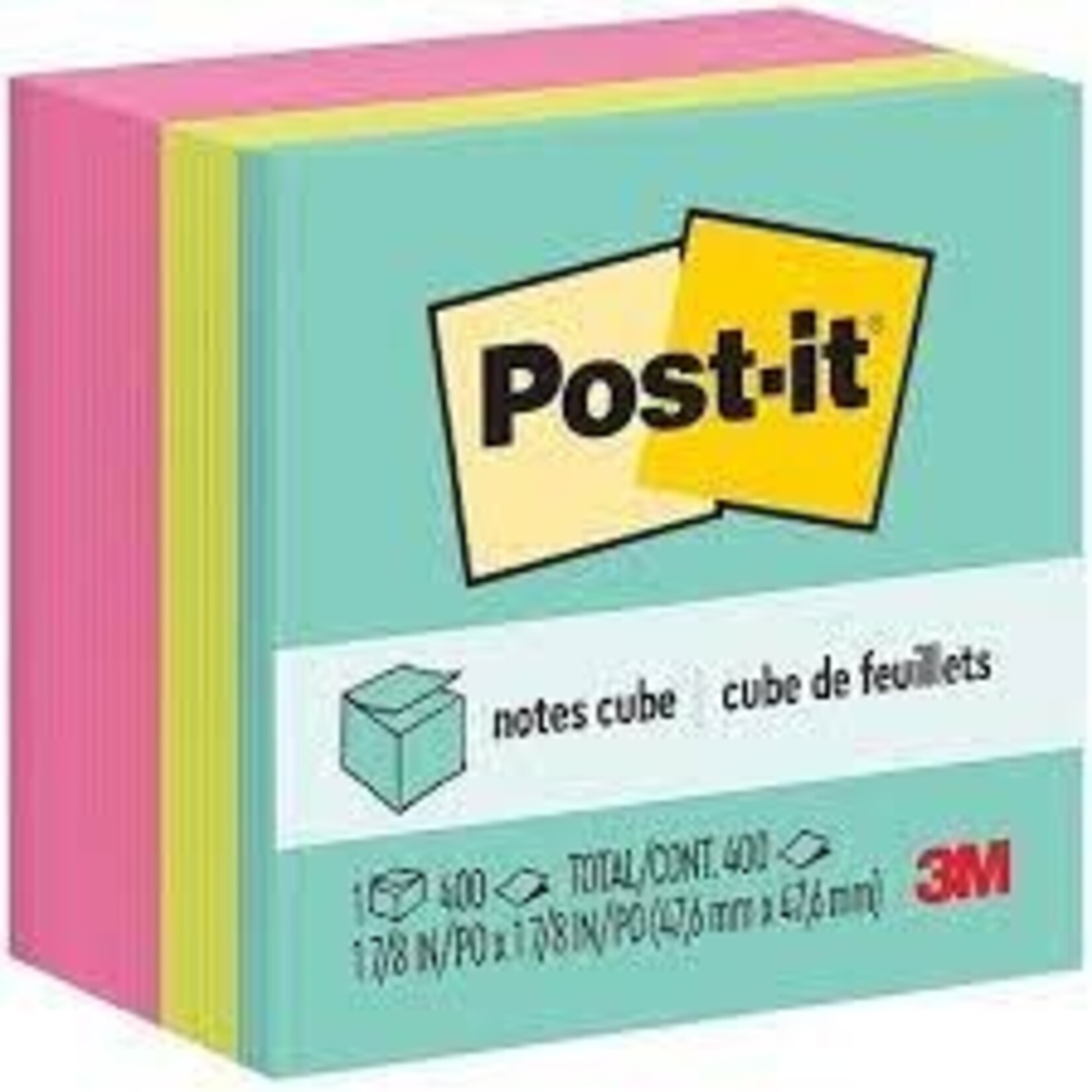Post-it NOTES-POST-IT CUBE, 2X2 PASTEL