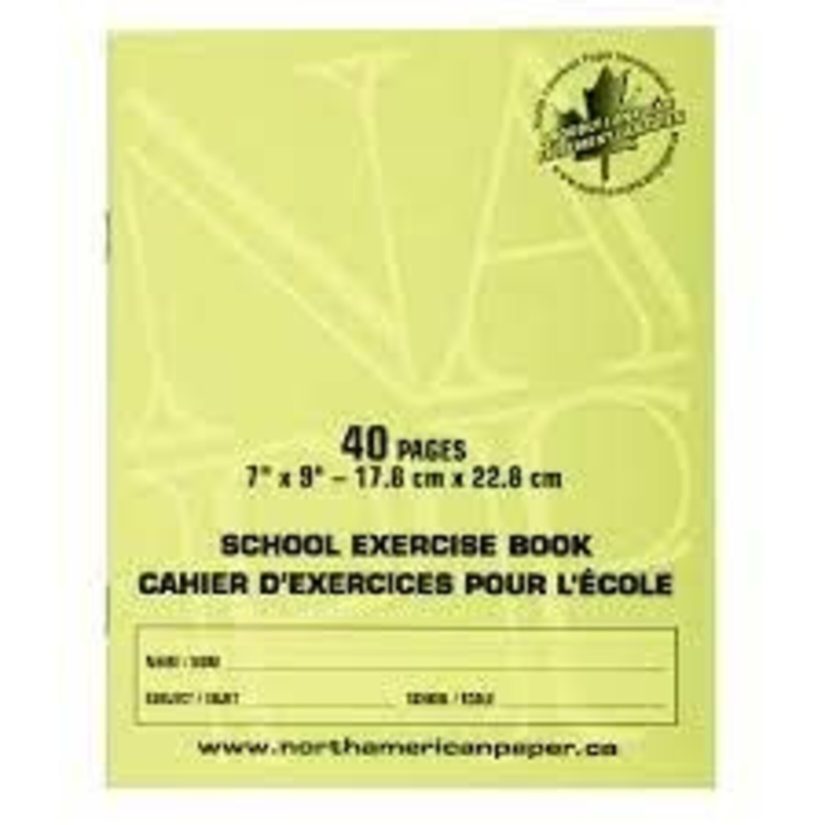 EXERCISE BOOK, RULED 7X9 40 PAGES