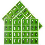LABELS-ALPHABETIC COLOUR CODE, F LIGHT GREEN