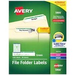 Avery LABELS-FILE FOLDER PERMANENT 3-7/16X2/3 GREEN 600/EV 05866