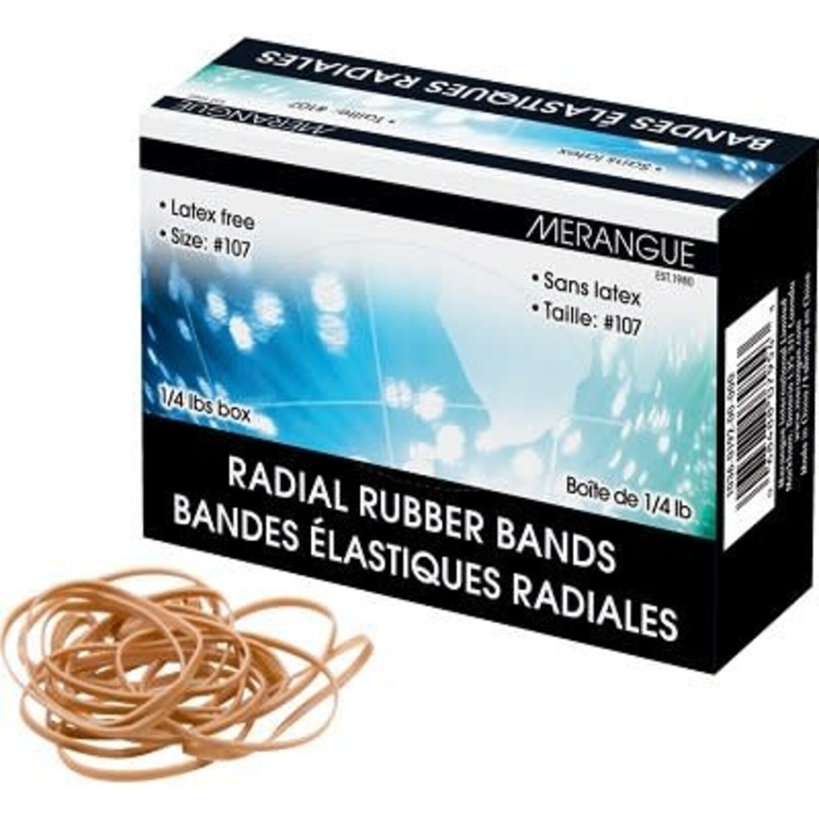 RUBBER BANDS-1/4 LB. BOX #107 5/8" X 7"