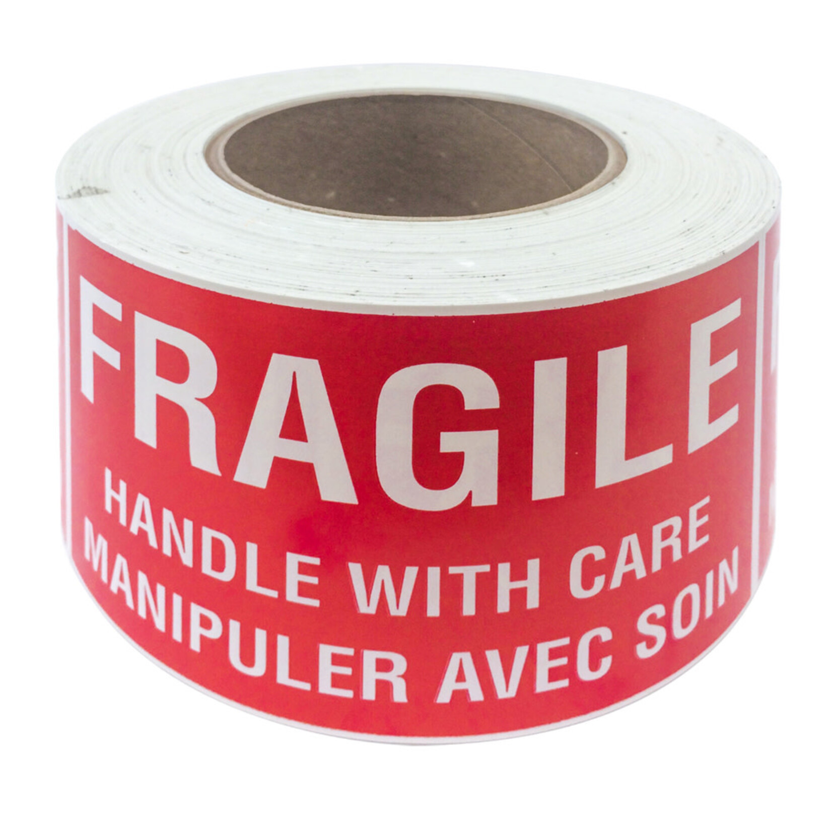 SPC 'Fragile Handle With Care' Die Cut Labels - White/Red - 3" x 5" - 500/Roll
