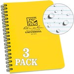 Rite in the Rain Rite in the Rain Weatherproof Side Spiral Notebook, 4.625" x 7", Yellow Cover, Universal Pattern, (No. 373L3)