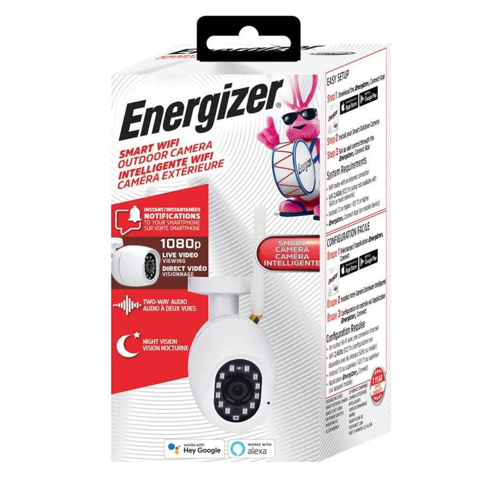 Energizer Energizer Smart Wi-Fi 1080P Outdoor Camera - White