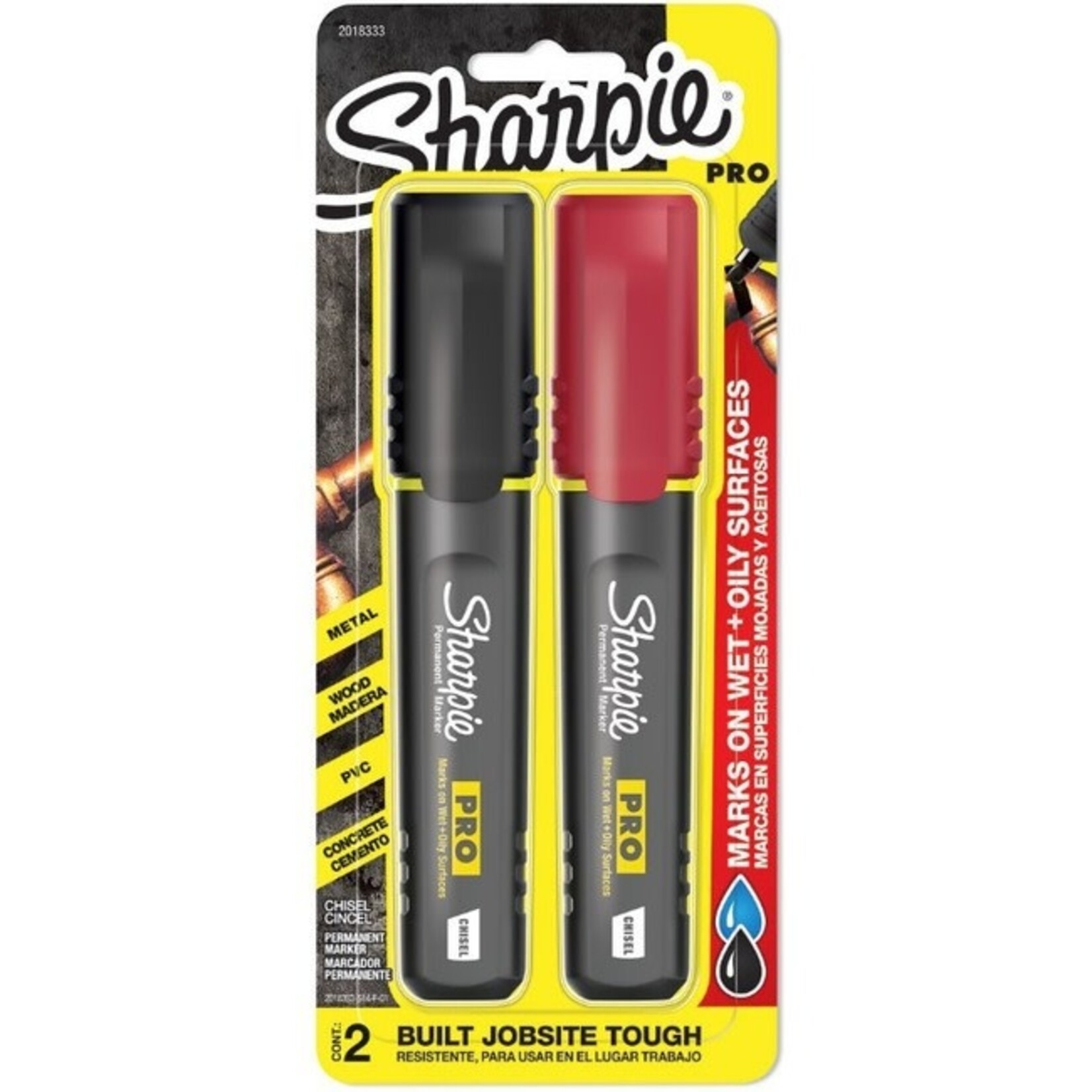 Sharpie Sharpie PRO Permanent Markers, Chisel Tip - Medium Point - Assorted - 2 / Pack