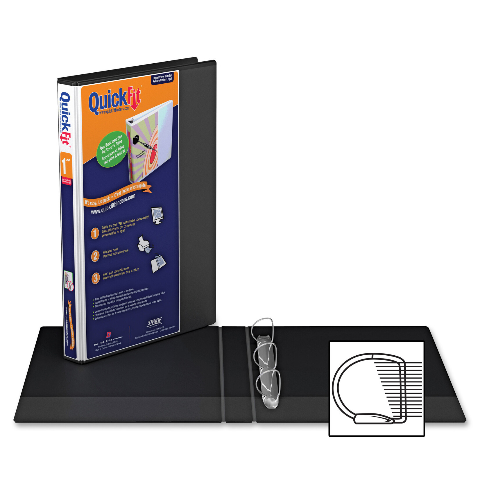 Davis Group BINDER-LEGAL, PORTRAIT QUICKFIT 1'' D-RING BLACK