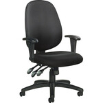 GLOBAL OFFICE Chair - Six 13 Medium Back Multi-Tilter, 'Quilt - Black' Fabric